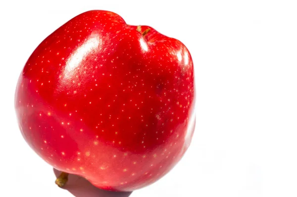 Jablko Bílém Pozadí Jablka Jsou Křupavé Plody Které Poskytují Mnoho — Stock fotografie