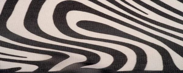 Tecido Seda Linhas Abstratas Preto Branco Forma Mágica Padrão Abstrato — Fotografia de Stock