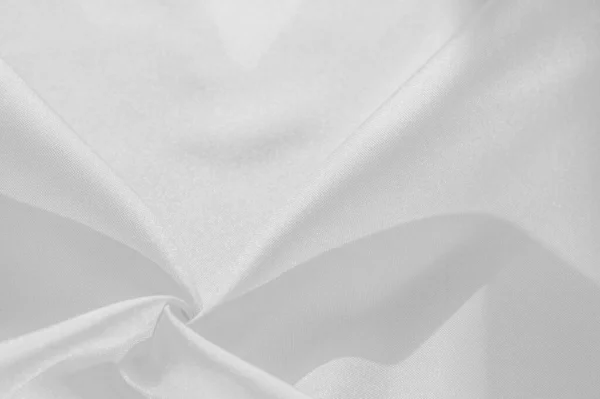 Seda Blanca Textura Satén Gris Blanco Tela Plateada Panorama Seda — Foto de Stock