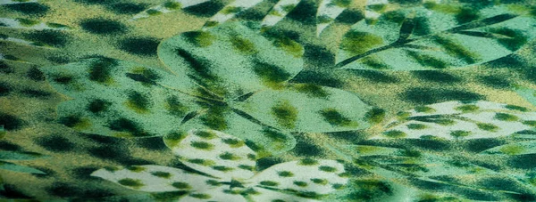 Tecido Seda Estilo Africano Verde Branco Para Designer Padrão Textura — Fotografia de Stock