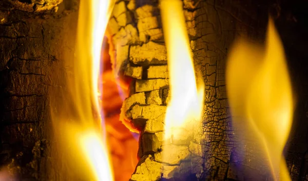 Şöminede Yangın Var Çekici Birini Bulduğumuzda Gözbebeklerimiz Büyür Diğer Kişiye — Stok fotoğraf