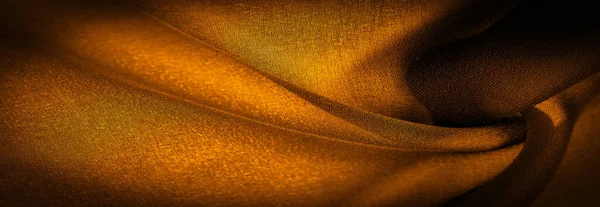 Тёмная Сепия Коричнево Жёлтый Шифон Шелк Мягкая Прозрачная Ткань Легкой — стоковое фото