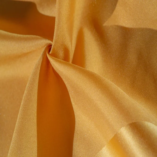 Silk Fabric Yellow Color Texture Colored Silk Fabric Can Used — Stock Photo, Image