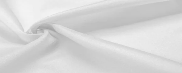 Seda Branca Seda Branca Elegante Lisa Luxuosa Textura Tecido Cetim — Fotografia de Stock