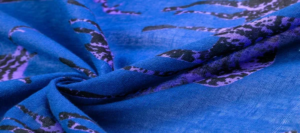 Синяя Хлопчатобумажная Ткань Оленьим Силуэтом Современный Декор Текстильное Искусство Дизайн — стоковое фото