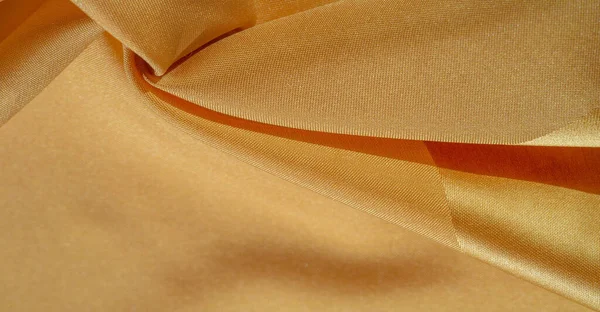 Jedwabny Materiał Żółtym Kolorze Faktura Kolorowego Jedwabiu Tkaniny Może Być — Zdjęcie stockowe