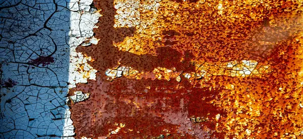 Rust Metaal Textuur Achtergrond Patroon Als Ijzer Contact Komt Met — Stockfoto