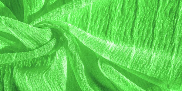 テクスチャ パターン コレクション しわシルク電気緑の生地 3D折り目 — ストック写真