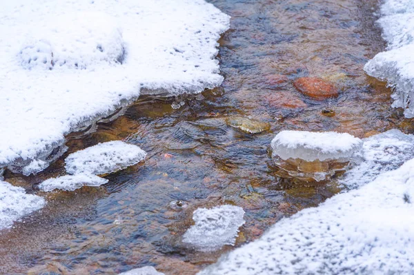 Zimą Rzeka Zamarza Moją Ulubioną Częścią Zimy Naszą Rzeką Jest — Zdjęcie stockowe