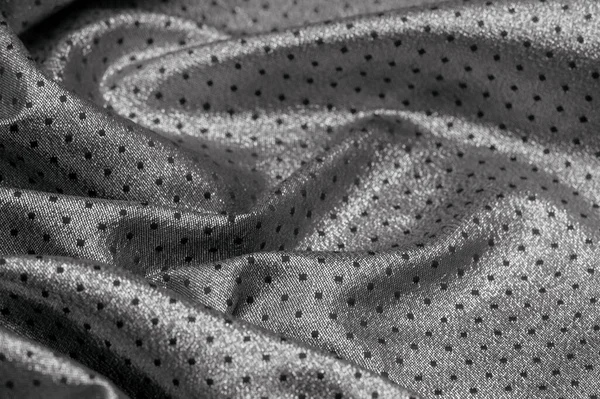 有金属光泽的小圆点织物 黑色的 有时候 你只需要添加一个织物 如我们的丝绸 — 图库照片