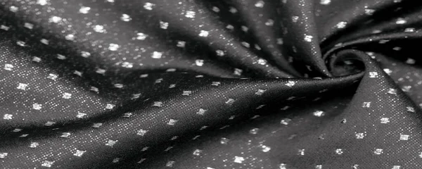 Fabric Metallic Sheen Small Polka Dots Black Polychrome Abstract Pattern — Stock Photo, Image