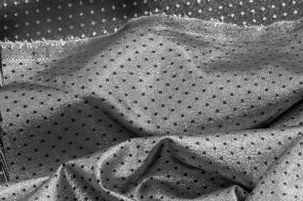 Fabric Metallic Sheen Small Polka Dots Black Sometimes You Just — Stock Photo, Image