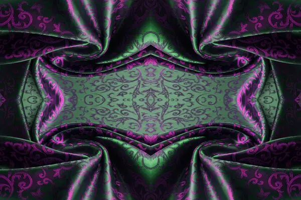 Kusursuz bir doku. İpek kumaş. Pembe-yeşil gözlükler. Projene bu ipek kumaşla su sıçrat. Değişik boyutlardaki desenler çift çizgiler arasında değişmektedir.