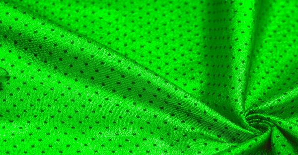 Fabric Metallic Sheen Small Polka Dots Green Color Now Shimmering — Stock Photo, Image