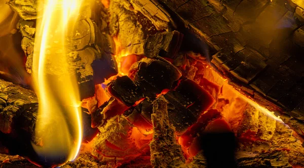 Fire Fireplace Something Very Romantic Real Fire Why Guess Why — Stock Photo, Image