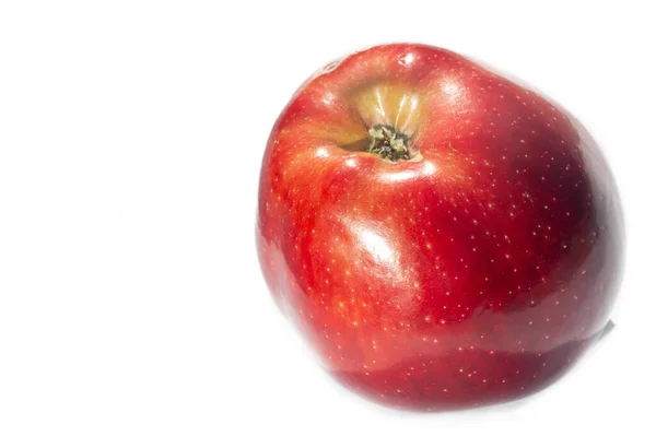 白色背景的苹果 它们含有果胶 开胃素 原花青素和维生素C 有助于预防癌症和疾病 — 图库照片