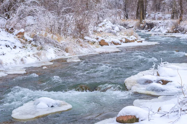 Der Fluss Friert Winter Mein Liebster Winterfluss Die Stille Wald — Stockfoto