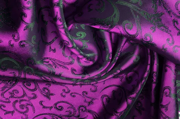 Texture Sans Couture Tissu Soie Nuances Rose Vert Faites Éclabousser — Photo