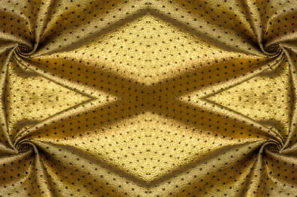 Seamless Texture Fabric Metallic Sheen Small Polka Dots Golden Color — Stock Photo, Image