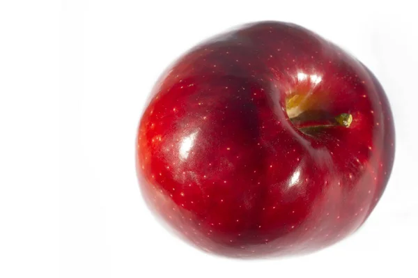 Jablko Bílém Pozadí Svět Byl Jiný Kdyby Byl Adam Alergický — Stock fotografie