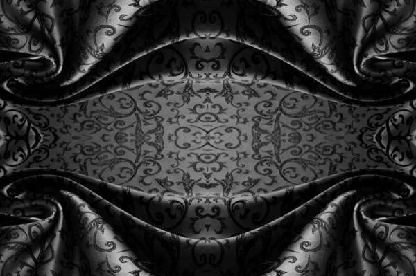 Бесшовная Текстура Черный Цвет Сделанный Высококачественного Полиэстера Шелкового Атласа Атлас — стоковое фото