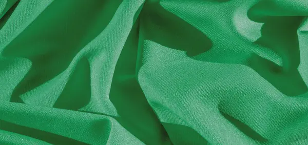 Zielony Jedwab Gładki Elegancki Zielony Luksusowy Jedwabny Materiał Może Być — Zdjęcie stockowe