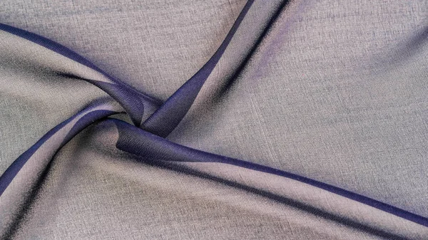 Hedvábná Látka Průsvitná Modrá Odstíny Hnědé Textura Pozadí Vzor Tapety — Stock fotografie
