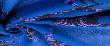 Geyik desenli mavi pamuk kumaş, modern dekor, tekstil sanatı, tasarım, modern fütüristik resim. Doku, arkaplan, desen,