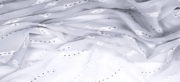 바다없는 스코프 직물은 은백색 회색을 초현대적 인쇄물 섬세하고 공기가 통하는 — 스톡 사진