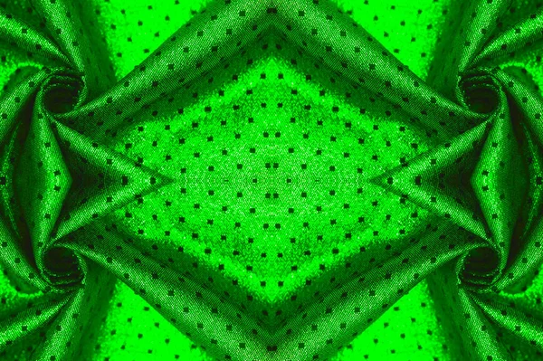 Бесшовно Ткань Металлическим Блеском Горошек Зеленый Цвет Почувствуйте Себя Великим — стоковое фото