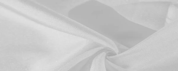 Seta Bianca Texture Raso Grigio Bianco Tessuto Argento Panorama Seta — Foto Stock
