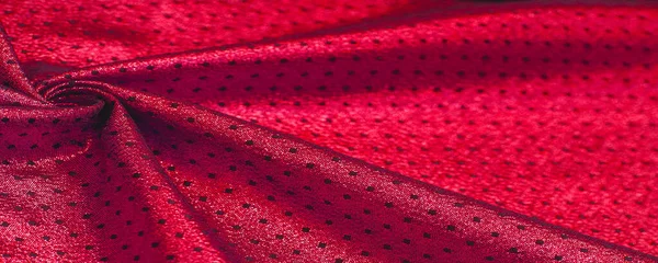 Kain Dengan Kemilau Logam Polka Dot Kecil Burgundy Merah Hitungan — Stok Foto