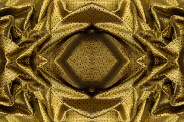 Seamless Texture Fabric Metallic Sheen Small Polka Dots Golden Color — Stock Photo, Image