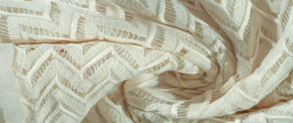 Beyaz Kumaş Çok Katmanlı Ipek Dantel Birinci Sınıf Kış Örgü — Stok fotoğraf