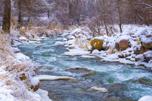 Río Congela Invierno Parte Favorita Del Invierno Con Nuestro Río —  Fotos de Stock