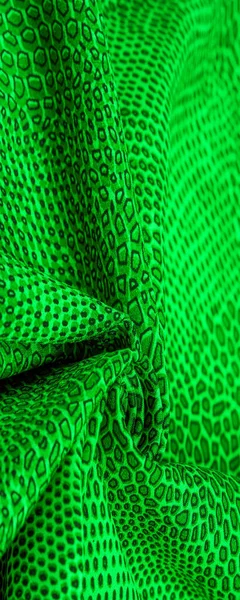 Green Silk Fabric Animal Skin All Projects New Designed Our — Stock Photo, Image
