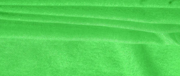 Яскраво Зелений Матеріал Цей Шовк Надзвичайно Гладкий Який Красивою Гладкою — стокове фото