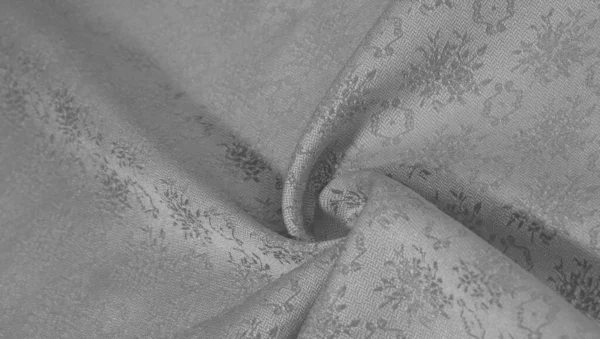 黑白丝绸面料 白蚕丝背景特写的抽象纹理结构 — 图库照片