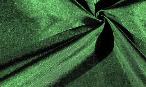 Szmaragdowy Zielony Jedwabny Materiał Metaliczne Odcienie Tkaniny Błyszczące Zielone Metaliczne — Zdjęcie stockowe