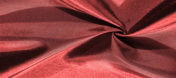 Рубиново Красная Шелковая Ткань Металлические Оттенки Ткани Блестящий Красный Металлический — стоковое фото