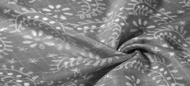 Çiçek desenli siyah ipek kumaş, çok yumuşak, çok yönlü. Tasarımlar, projeler ve daha fazlası için mükemmel. Arkaplan dokusu,