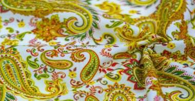 FLORAL PATTERN PAISLEY - Çevre dostu pamuk iplik izleri. Bu basılı pamuk kumaş en popüler ürünlerden biridir. Dünyayı daha yeşil yap. Arkadaş canlısı! Doku, arkaplan