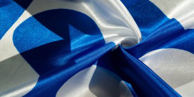 ipek kumaş, mavi ve beyaz ovaller, doku arka planı, desen, kartpostal,