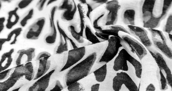 Черно Белая Шелковая Ткань Леопардовый Шрифт Кожа Животного Африканская Тематика — стоковое фото