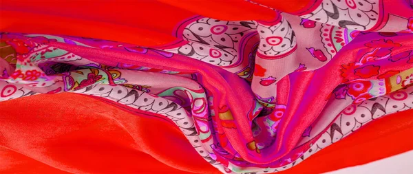 Шовкова Тканина Червоний Тон Пейслі Богемські Традиційні Елементи Тематики Інді — стокове фото
