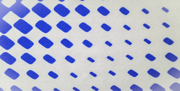 Μεταξωτό Ύφασμα Σχέδιο Από Μπλε Τετράγωνα Λευκό Φόντο Μοτίβο Φόντου — Φωτογραφία Αρχείου