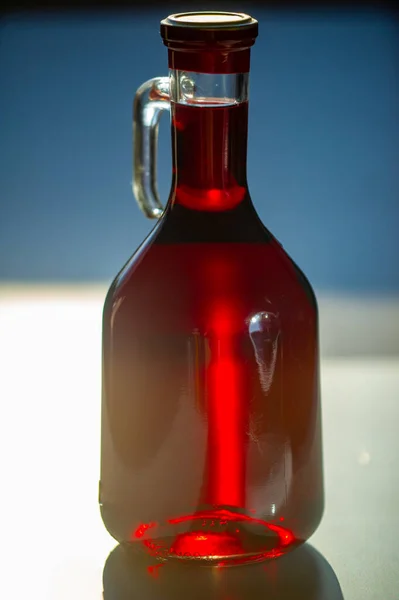 Flasche Mit Rotwein Vorhanden Bier Wird Von Menschen Gemacht Wein — Stockfoto
