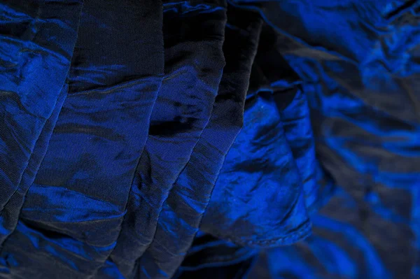 Tissu Soie Bleue Luxueux Opaque Simplement Tissé Matériau Dispose Une — Photo
