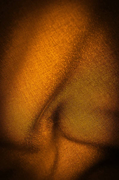 Dark Sepia Brown Yellow Chiffon Silk Soft Transparent Fabric Slight — Stock Photo, Image