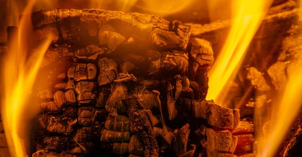 Fire Fireplace Aged Wood Smells Wonderful You Going Burn Choose — Stock Photo, Image